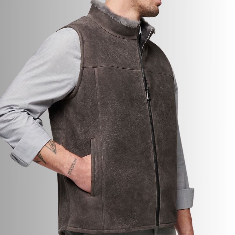 Gilet en cuir authentique pour homme – Durable et élégant