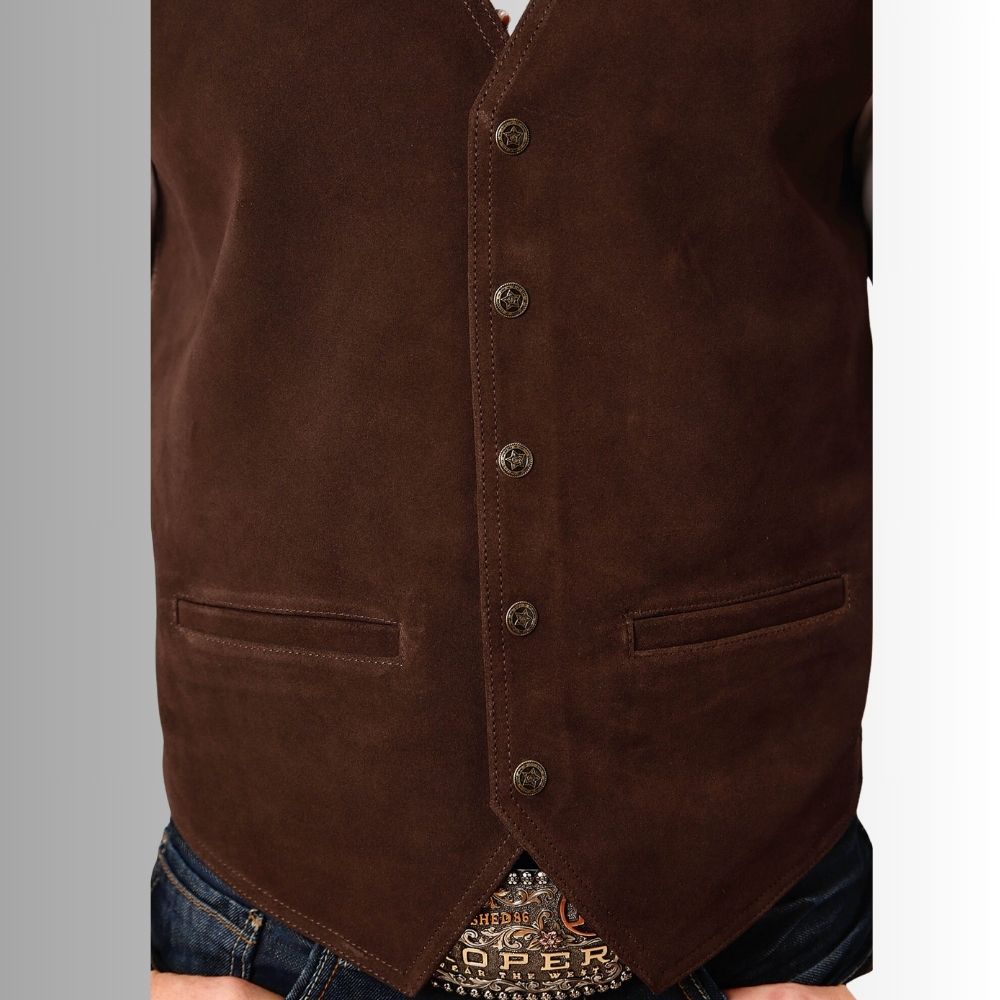 Gilet en cuir de qualité supérieure pour homme – Style western classique