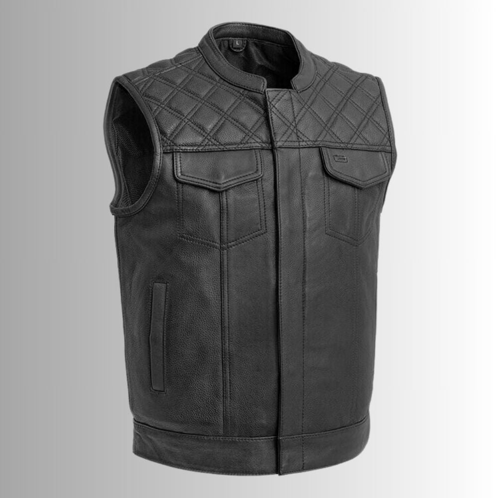 Gilet de moto en cuir pour homme – Protection et style ultimes