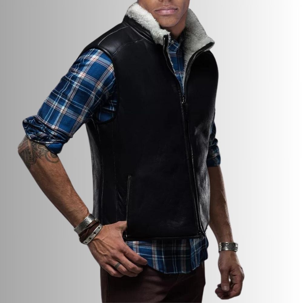 Gilet en cuir élégant pour homme – Adoptez la tradition occidentale