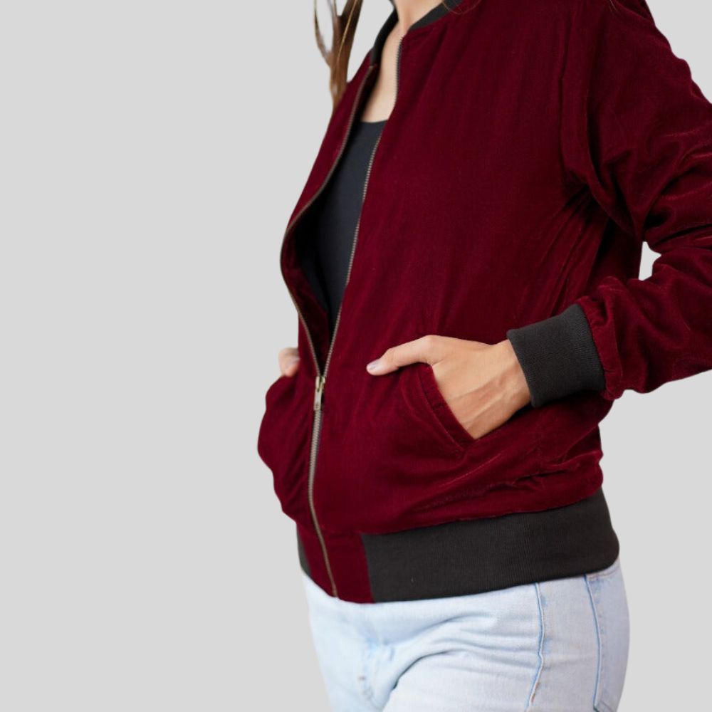 Blouson aviateur en cuir pour femme – Design élégant et intemporel