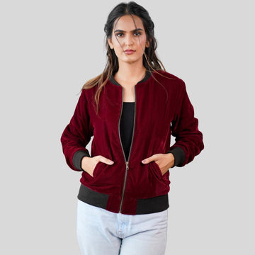 Blouson aviateur en cuir pour femme – Design élégant et intemporel