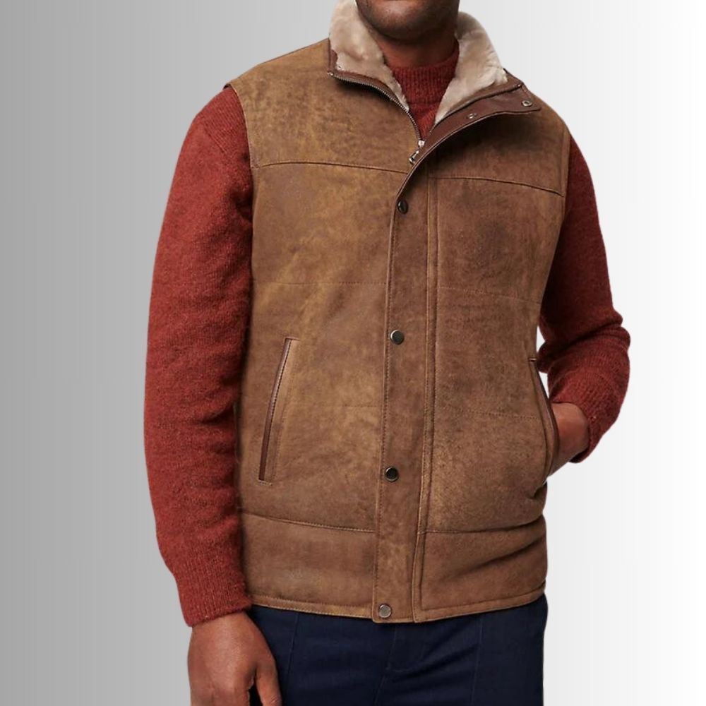 Gilet en cuir d’inspiration western pour homme – audacieux et polyvalent