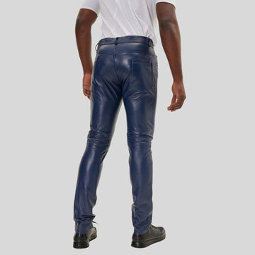 Pantalon en cuir pour homme – Coupe slim moderne