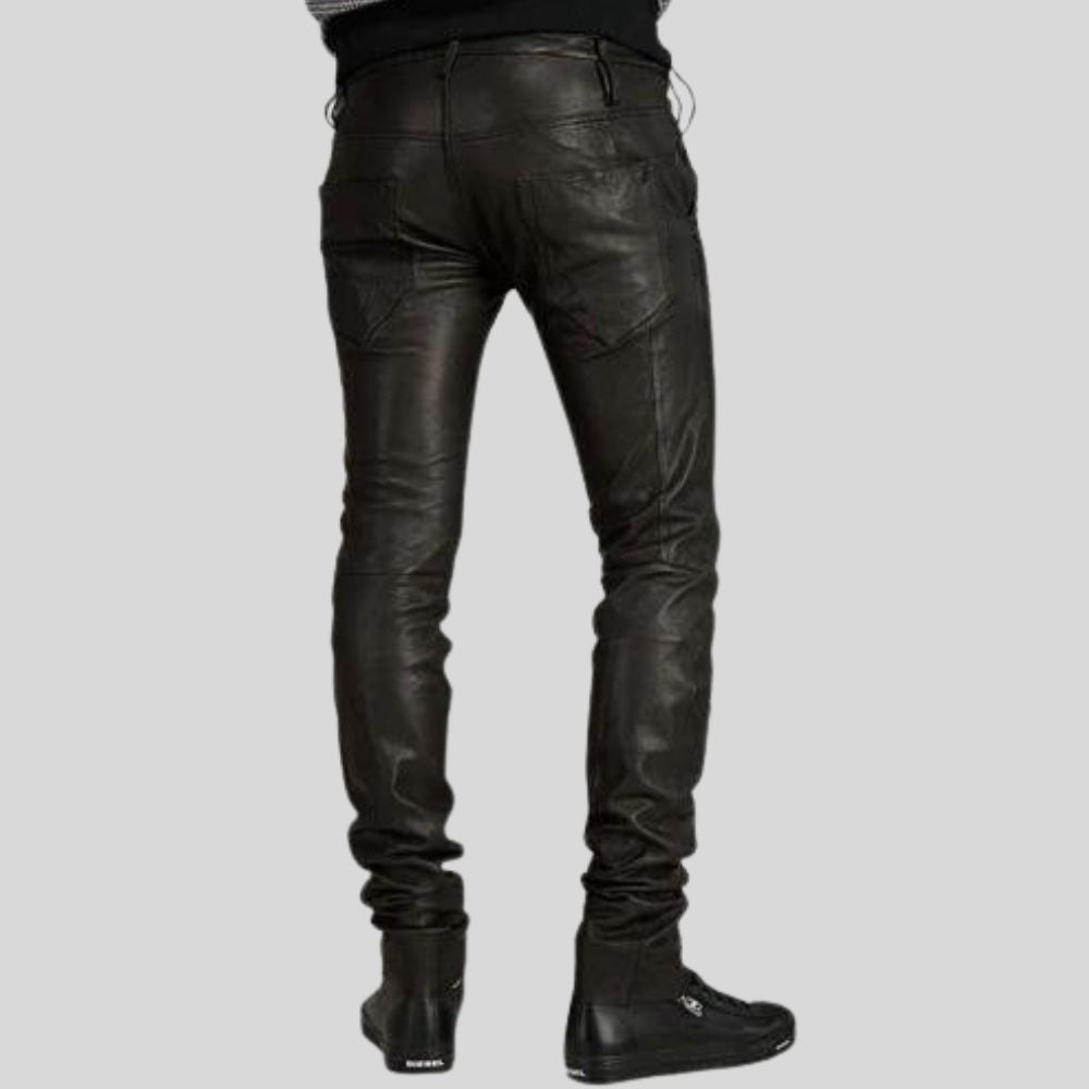 Pantalon en cuir noir pour homme – Slim et confortable