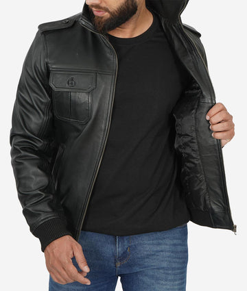 Veste en cuir vintage pour homme – Élégance vieillie et intemporelle