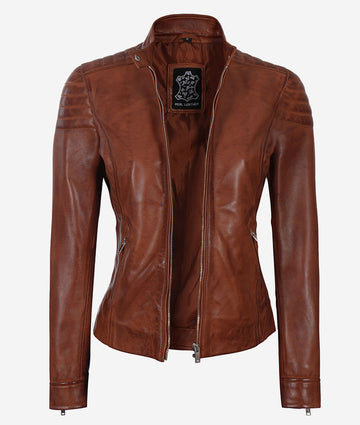 Veste de moto en cuir pour femme – chic et durable