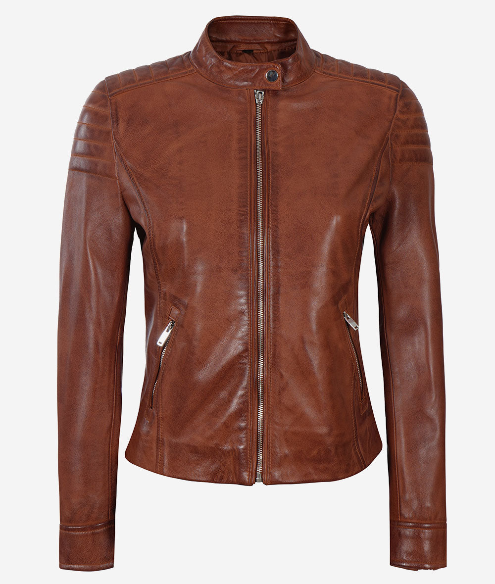 Veste de moto en cuir pour femme – chic et durable