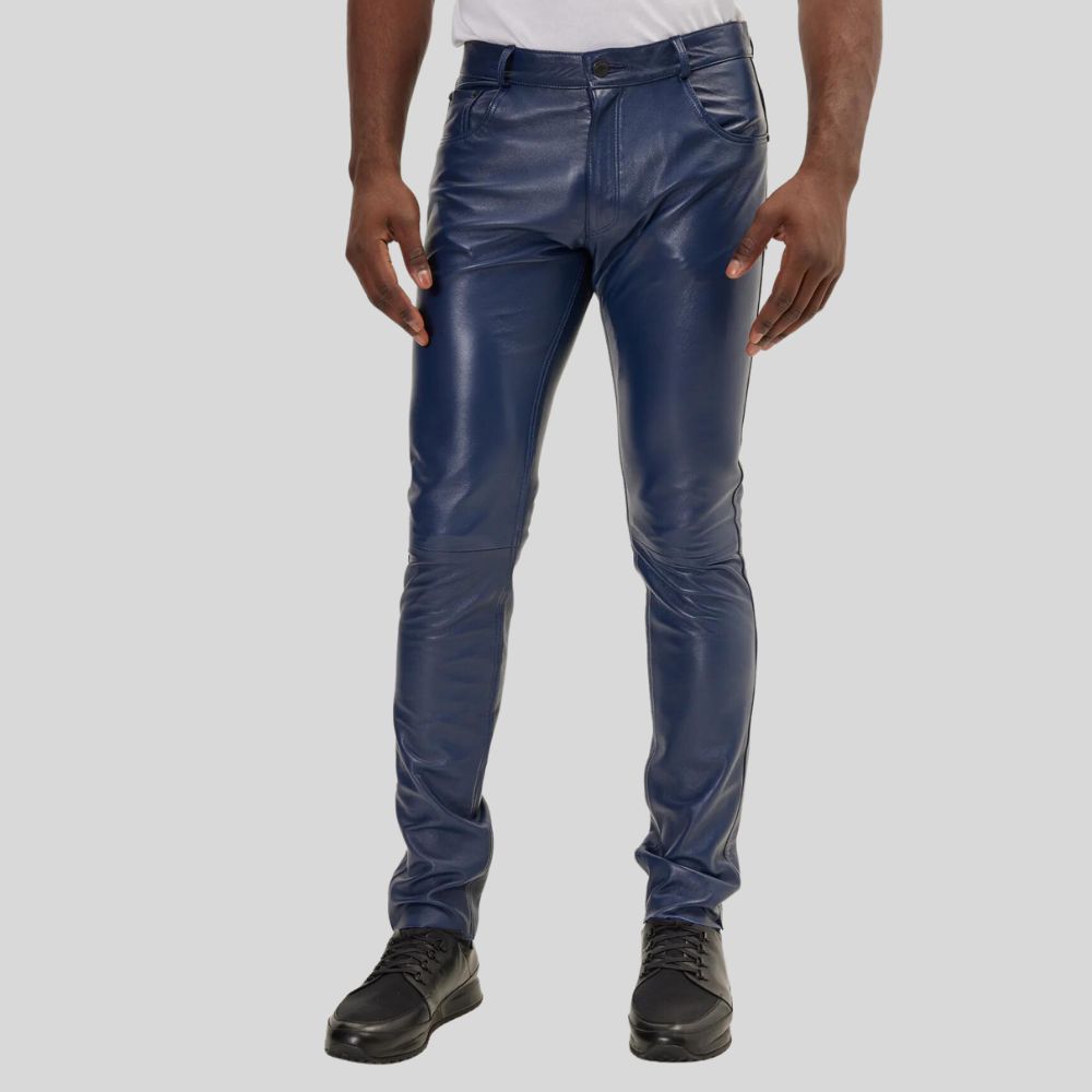 Pantalon en cuir pour homme – Coupe slim moderne