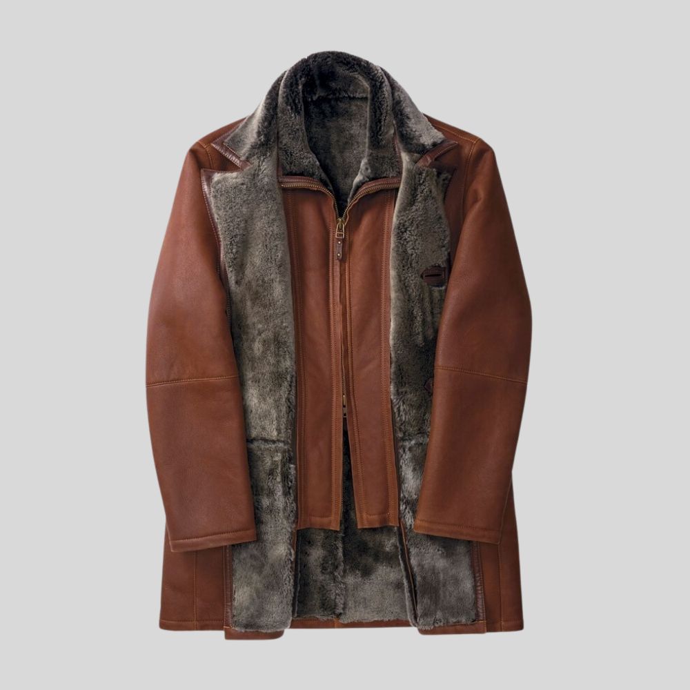 Blouson en cuir pour homme - Édition Shearling pour l'hiver