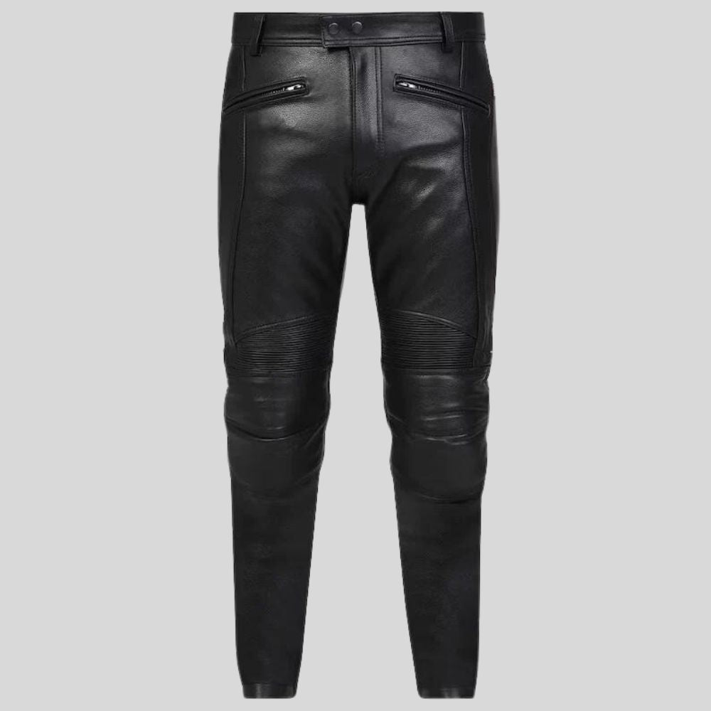 Pantalon en cuir slim élégant pour homme – Coupe parfaite