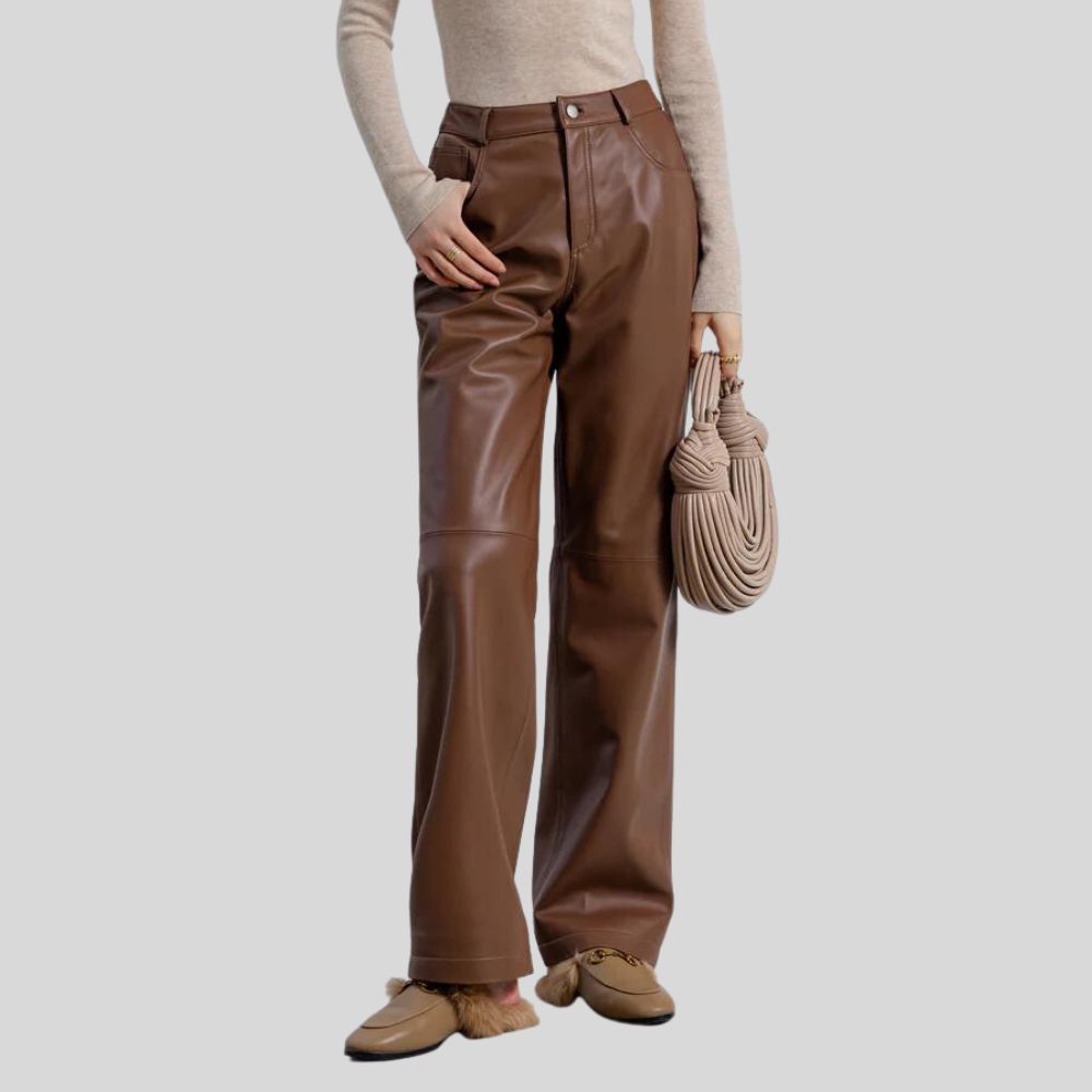 Pantalon en cuir élégant pour femme – sophistiqué et stylé