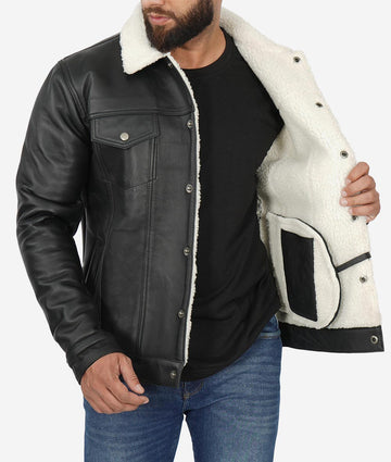 Veste en peau de mouton classique pour homme – Style et chaleur emblématiques