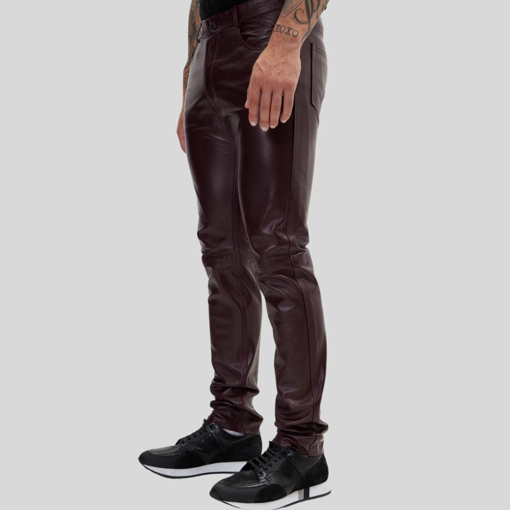 Pantalon slim en cuir pour homme – élégant et stylé