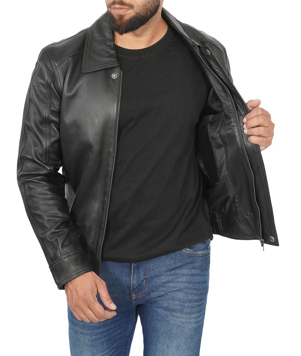 Chemise en cuir de qualité supérieure pour homme – Élégance classique et coupe moderne