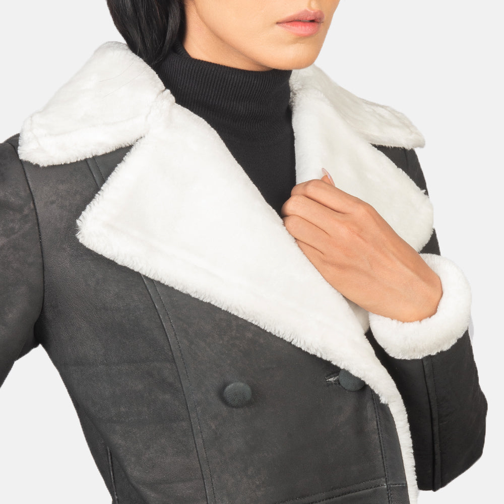 Veste en cuir et peau de mouton pour femme – Sophistiquée et confortable