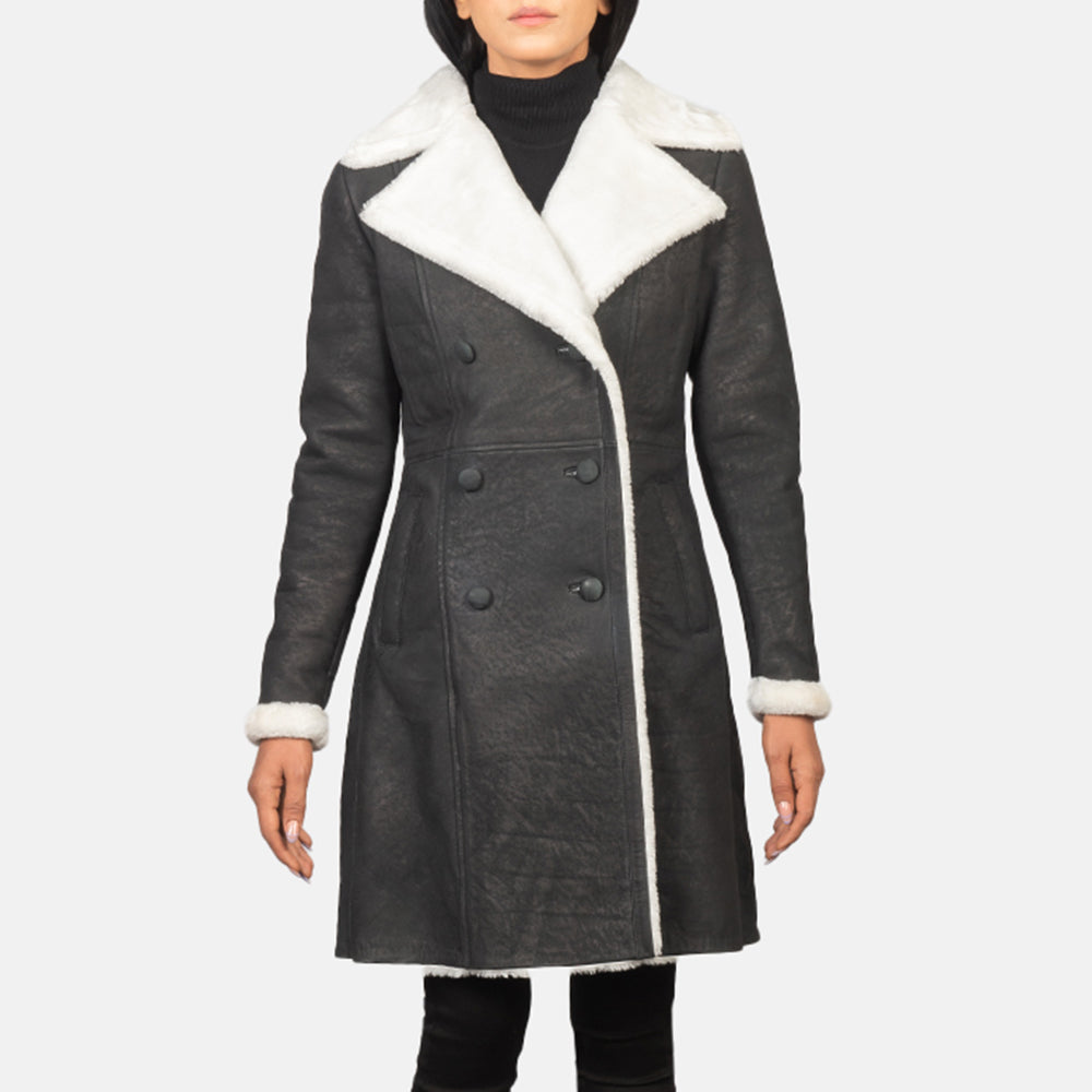Veste en cuir et peau de mouton pour femme – Sophistiquée et confortable