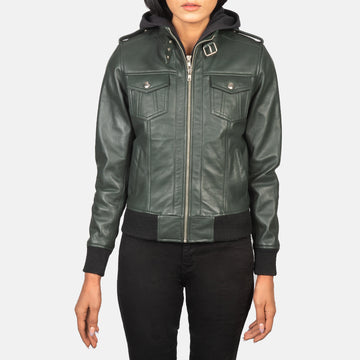 Veste en cuir pour femme style bombardier féminin – Modern Edge