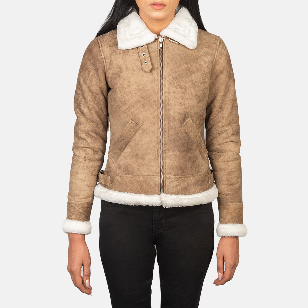 Veste Bomber en Cuir Élégante pour Femme – Casual Chic