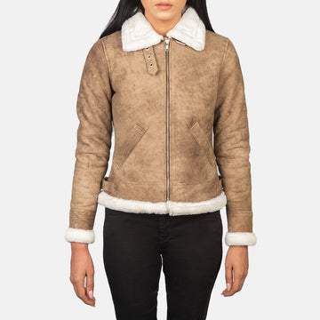 Veste Bomber en Cuir Élégante pour Femme – Casual Chic