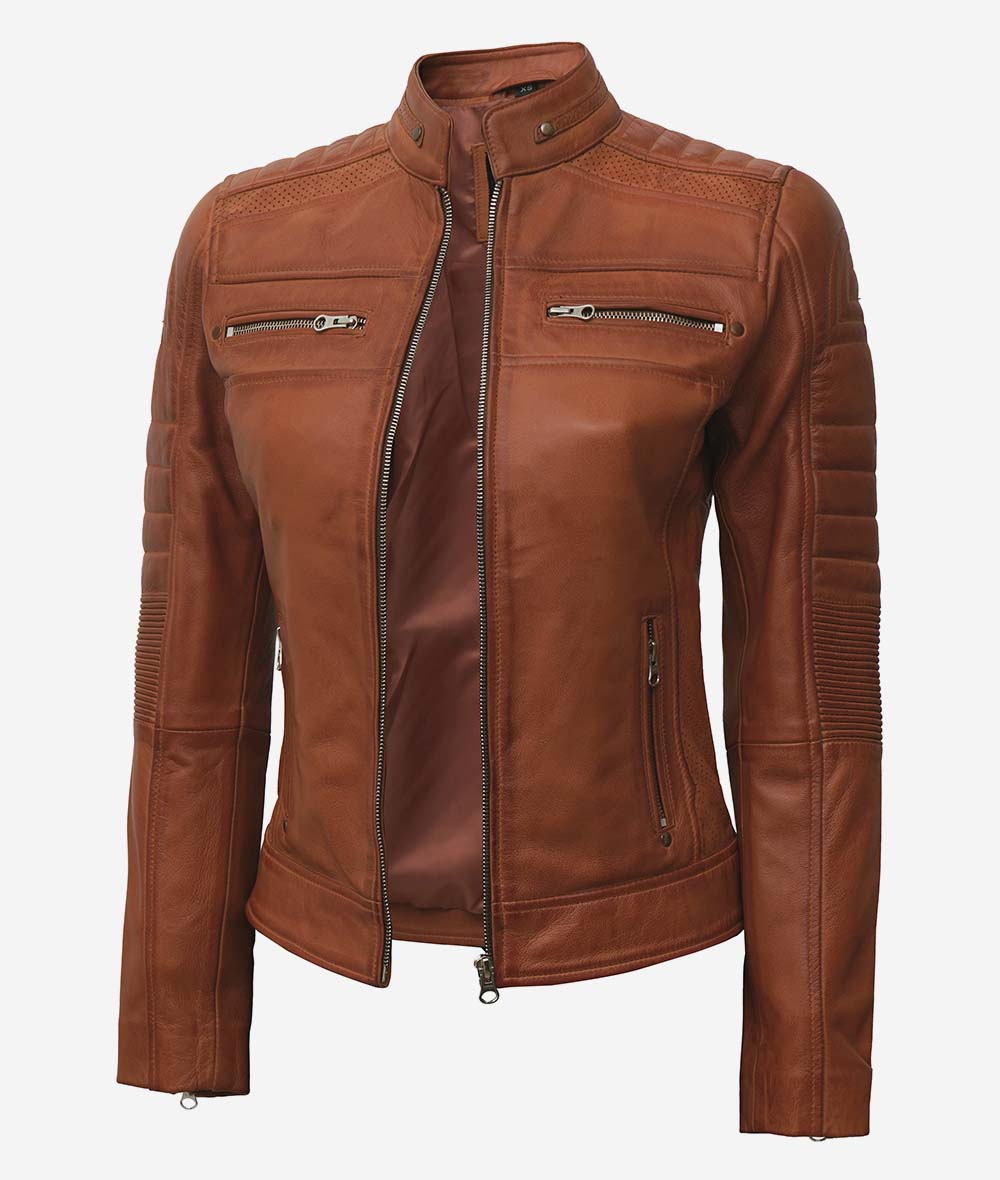 Veste de moto en cuir pour femme – Audacieuse et belle