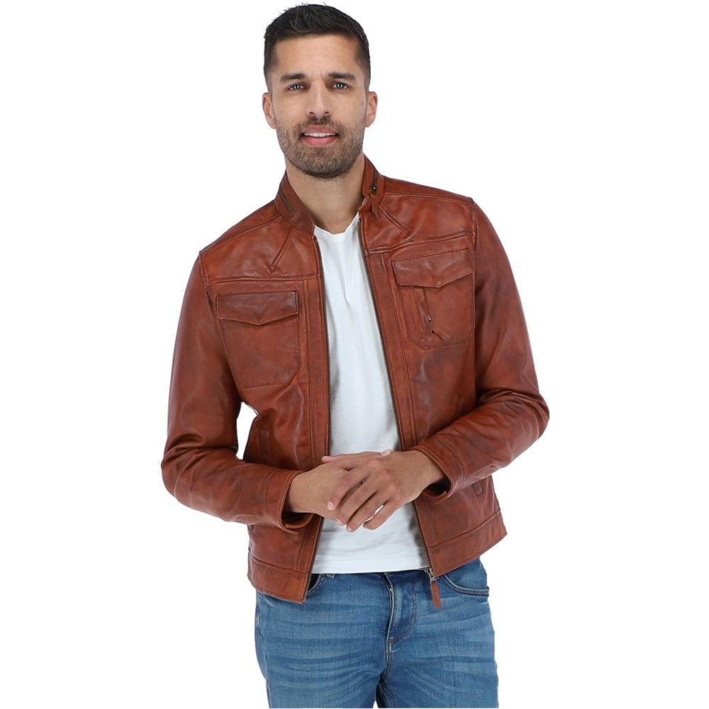 Veste de motard en cuir authentique pour homme – Parfaite pour rouler