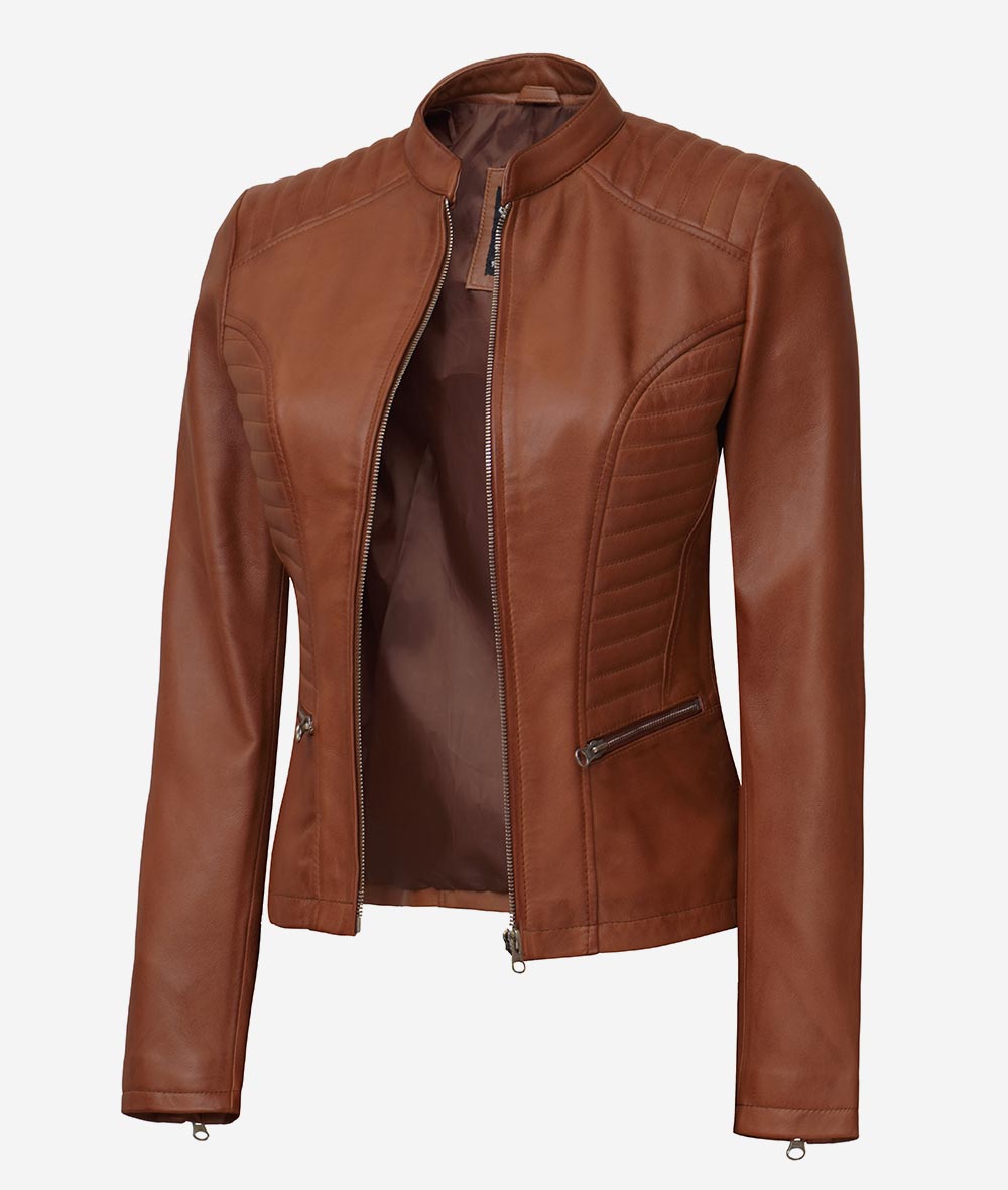 Veste de moto en cuir pour femme – Style intemporel