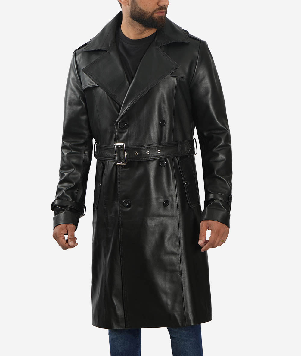 Trench-coat en cuir pour homme – Style intemporel et durabilité