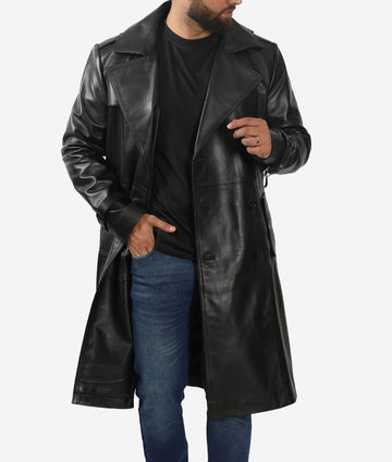 Trench-coat en cuir pour homme – Style intemporel et durabilité