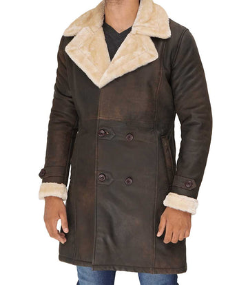 Trench-coat long en cuir pour homme – Équipement ultime pour temps froid